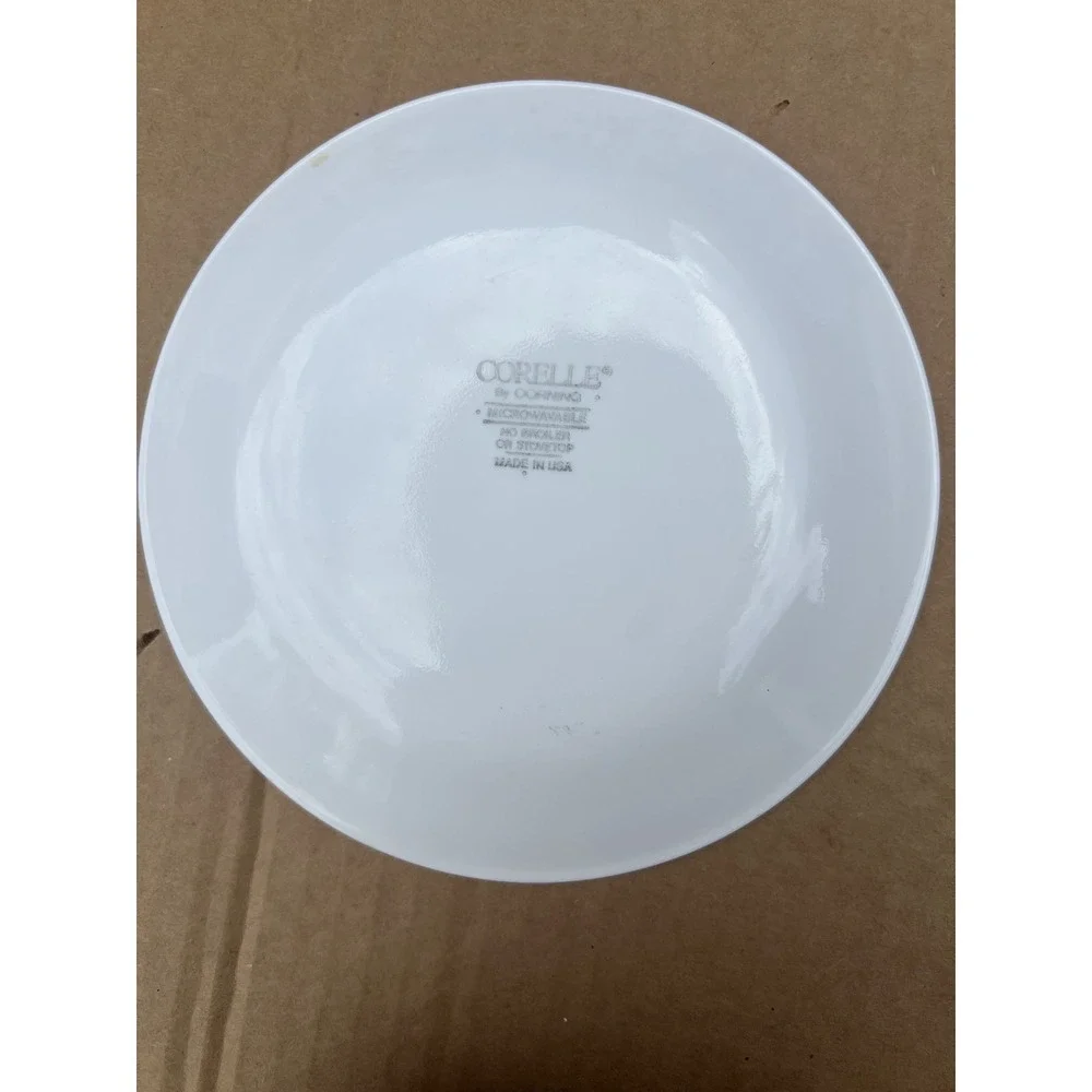 Corelle White Blue Floral Dinner Plates & Saucers‎ Vitrelle Glass Set of 4